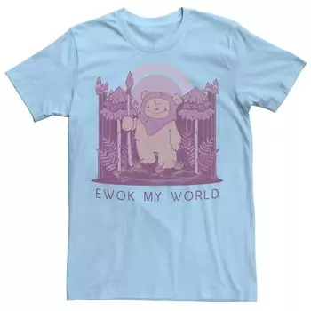 Мужская футболка с рисунком Ewok My World Star Wars, светло-синий