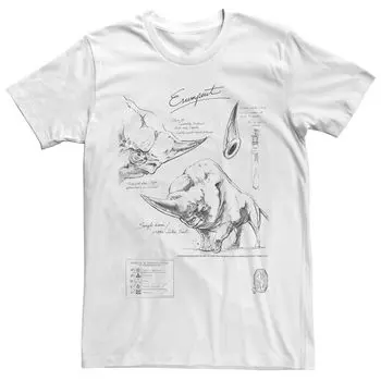 Мужская футболка с рисунком Fantastic Beats Erumpent Sketch и коллажем Harry Potter