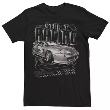 Мужская футболка с рисунком Fast & Furious Street Racing Licensed Character, черный