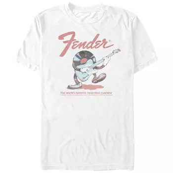Мужская футболка с рисунком Fender Recording Comfort Colors для игры на гитаре Licensed Character, белый