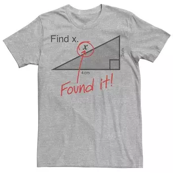 Мужская футболка с рисунком Find X Math Humor Licensed Character, цвет Athletic Heather