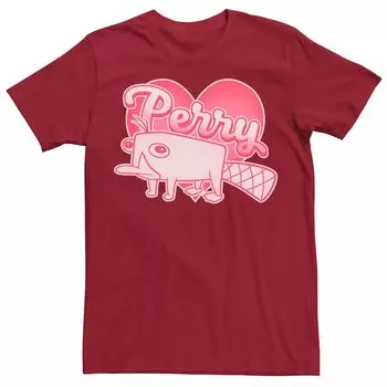 Мужская футболка с рисунком «Финес и Ферб» на День святого Валентина Perry Heart Licensed Character
