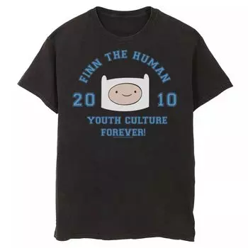 Мужская футболка с рисунком Finn The Human Youth Culture Forever, Black Licensed Character, черный