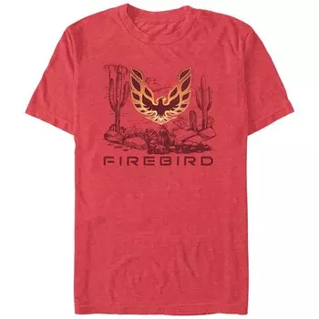 Мужская футболка с рисунком Firebird Desert Bird Licensed Character, цвет Red Heather
