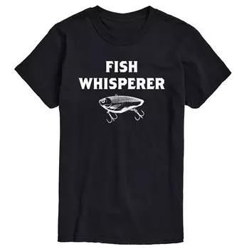 Мужская футболка с рисунком Fish Whisperer Licensed Character, черный