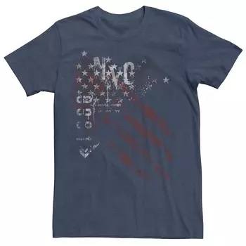 Мужская футболка с рисунком флага США NYC 0081 Rustic Nation Generic, цвет Navy Heather