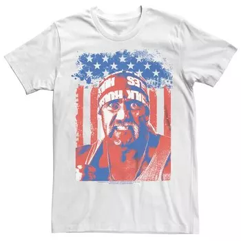 Мужская футболка с рисунком флага США WWE Халка Хогана Licensed Character, белый
