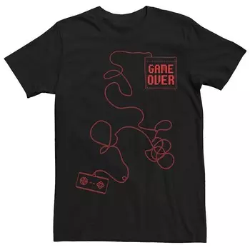 Мужская футболка с рисунком Game Over Licensed Character, черный