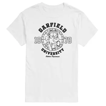Мужская футболка с рисунком Garfield Athletic Dept. Running Licensed Character, белый