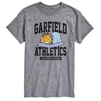 Мужская футболка с рисунком Garfield Athletics Coach Potato Division Licensed Character, цвет Heather Gray