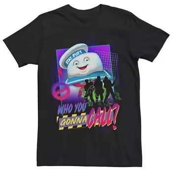 Мужская футболка с рисунком Ghostbusters Stay Puffy Licensed Character, черный