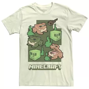 Мужская футболка с рисунком головастиков Minecraft Wild Frogs Licensed Character, цвет Natural