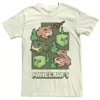 Мужская футболка с рисунком головастиков Minecraft Wild Frogs Licensed Character