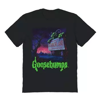 Мужская футболка с рисунком «Goosebumps Horrorland Sign» Licensed Character, черный