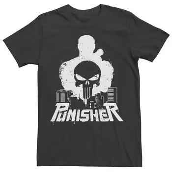 Мужская футболка с рисунком городского пейзажа Marvel The Punisher