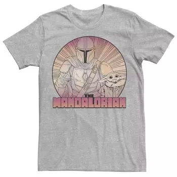 Мужская футболка с рисунком градиента The Mandalorian The Child Star Wars