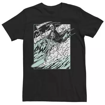 Мужская футболка с рисунком Grim Reaper Riding The Wave и плакатом Licensed Character