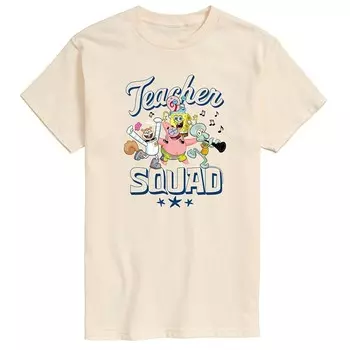 Мужская футболка с рисунком «ГубкаБоб КвадратБрюки Teacher Squad» Nickelodeon, цвет Cream