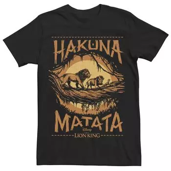 Мужская футболка с рисунком «Hakuna Matata» Король Лев Disney, черный