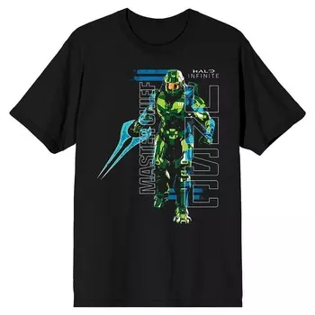 Мужская футболка с рисунком Halo Infinite Master Chief Licensed Character, черный