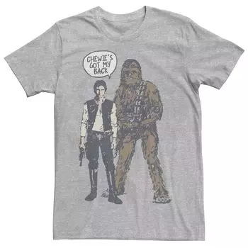 Мужская футболка с рисунком Han Chewie's Got My Back Star Wars