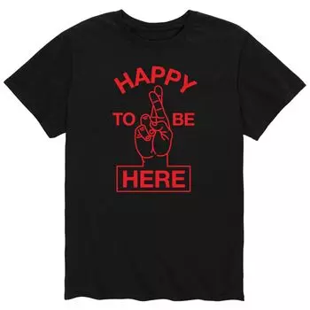 Мужская футболка с рисунком Happy To Be Here Licensed Character