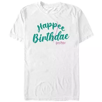 Мужская футболка с рисунком Harry Potter Happee Birthdae Licensed Character, белый