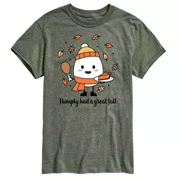 Мужская футболка с рисунком Humpty Had A Great Fall Licensed Character, зеленый