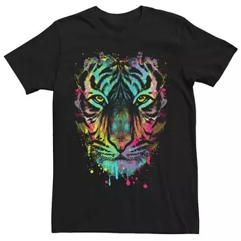 Мужская футболка с рисунком «Hunting For Colors Tiger Face» Licensed Character, черный