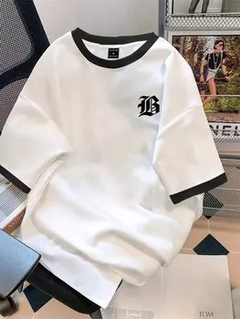 Мужская футболка с рисунком Hypemode, буквы, контрастная кромка Manfinity, белый