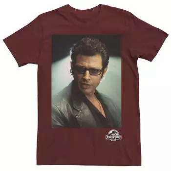 Мужская футболка с рисунком и фотографией «Парк Юрского периода» Ian Malcolm Head Shot Licensed Character