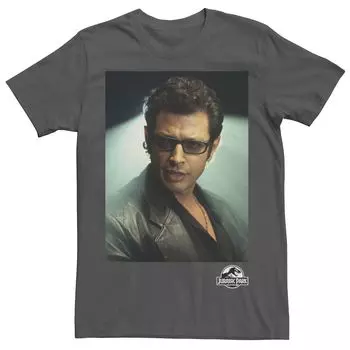 Мужская футболка с рисунком и фотографией «Парк Юрского периода» Ian Malcolm Head Shot Licensed Character
