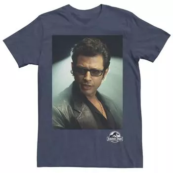 Мужская футболка с рисунком и фотографией «Парк Юрского периода» Ian Malcolm Head Shot Licensed Character