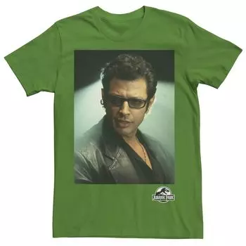 Мужская футболка с рисунком и фотографией «Парк Юрского периода» Ian Malcolm Head Shot Licensed Character