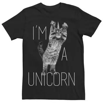 Мужская футболка с рисунком I'm A Unicorn Cute Cat Licensed Character