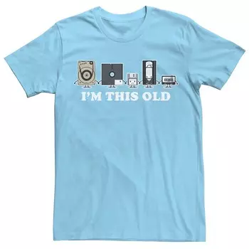 Мужская футболка с рисунком I'm This Old Retro Line Up Licensed Character, цвет Light Blue
