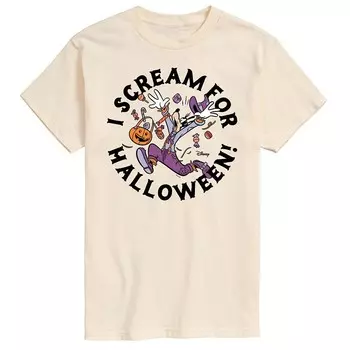 Мужская футболка с рисунком I Scream For Halloween от Disney's Goofy, бежевый