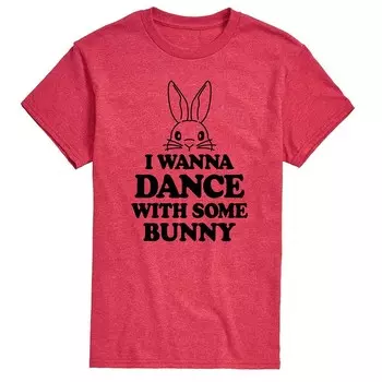 Мужская футболка с рисунком I Wanna Dance With Some Bunny Licensed Character, цвет Heather Red