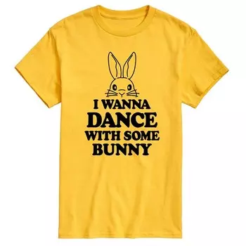 Мужская футболка с рисунком I Wanna Dance With Some Bunny Licensed Character, желтый