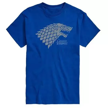 Мужская футболка с рисунком «Игра престолов» Stark Wolf Head Licensed Character, синий