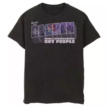 Мужская футболка с рисунком Invader Zim Привет от Блорча Licensed Character, черный