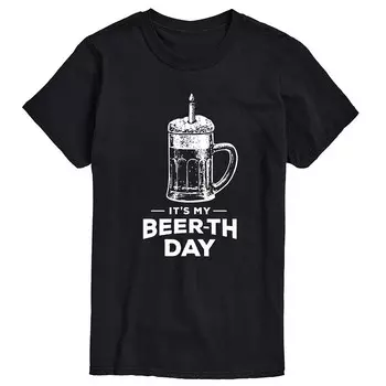 Мужская футболка с рисунком It My Beer-th Day Licensed Character, черный