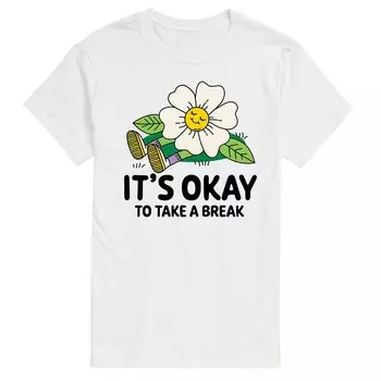 Мужская футболка с рисунком «It's OK Take A Break» Licensed Character, белый