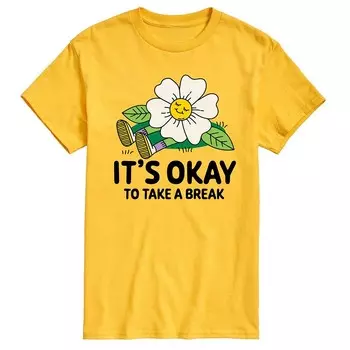 Мужская футболка с рисунком «It's OK Take A Break» Licensed Character, желтый