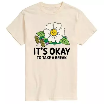 Мужская футболка с рисунком «It's OK Take A Break» Licensed Character, цвет Cream