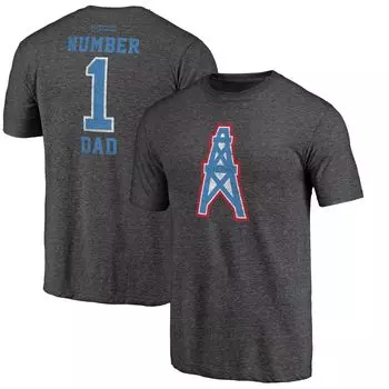 Мужская футболка с рисунком из трех смесей в стиле ретро с логотипом Fanatics Houston Oilers Greatest Dad