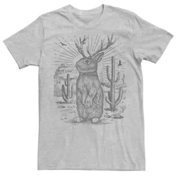 Мужская футболка с рисунком Jackalope Line Art Licensed Character, цвет Athletic Heather