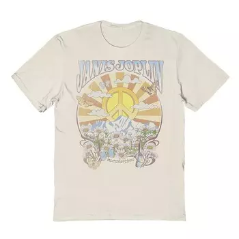 Мужская футболка с рисунком Janis Joplin Sunbeams Licensed Character, цвет Natural