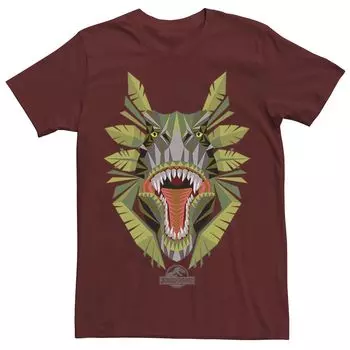 Мужская футболка с рисунком Jurassic World Tikisaur Leaf Face Roar Licensed Character