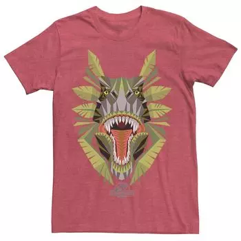 Мужская футболка с рисунком Jurassic World Tikisaur Leaf Face Roar Licensed Character